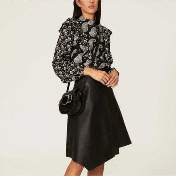 Ted Baker London Taisey High Neck Blouse with Waterfall Frill Size 2 New - Picture 2 of 13